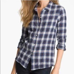 James Perse 'Tomboy' Crinkle Plaid Shirt size 3 or Large